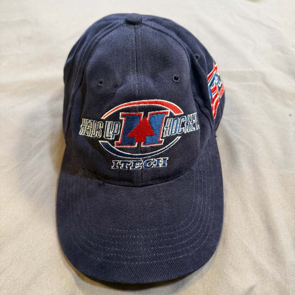 Vintage Heads Up Hockey Itech Hat Cap USA Hockey Adjustable Embroidered NEW
